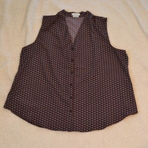 burgundy polka dot print sleeveless tank top